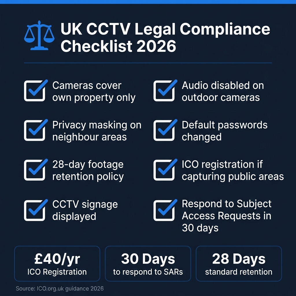 CCTV Legal Requirements UK: Complete 2026 Guide for Homeowners Infographic