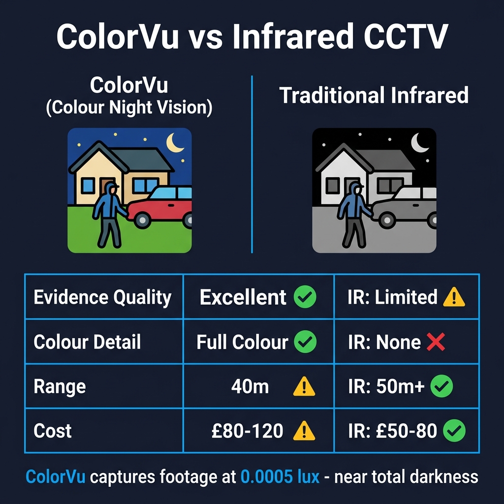 Night Vision CCTV: How ColorVu Technology Works (2026 UK Guide) Infographic
