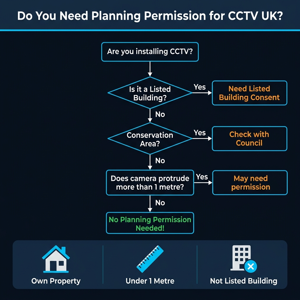 Do I Need Planning Permission for CCTV in the UK? (2026 Guide) Infographic